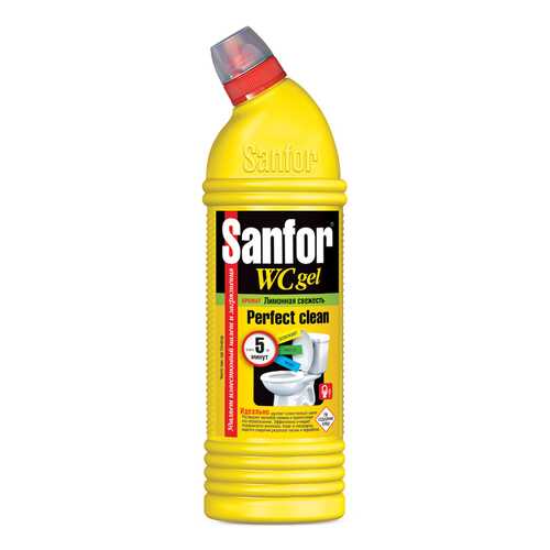 Чистящее средство для унитаза Sanfor WC гель лимон 1000 мл в Комус
