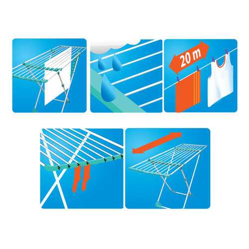 Сушилка для белья напольная Hausmann Aura Deluxe 190x56x95см в Комус