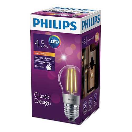 Лампа Philips LEDClassic 5-50 W P 45 E 27 WW CL APR в Комус