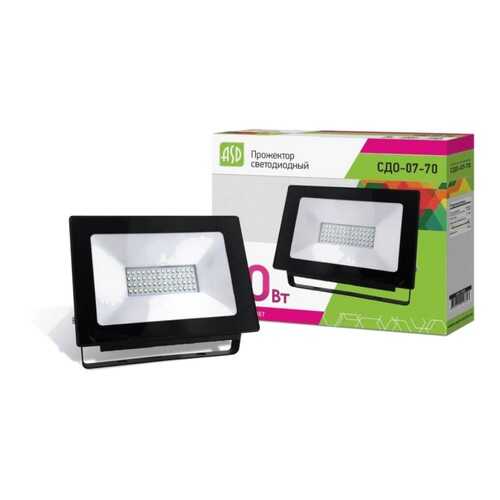 Прожектор светодиодный ASD СДО-07 70W (5600lm) SMD 6500K, 240x175x38мм, черный, IP65, 8607 в Комус