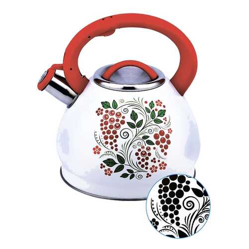 Чайник для плиты ЗАБАВА PK-3004 Рябина, 3,0л, нержавейка в Комус
