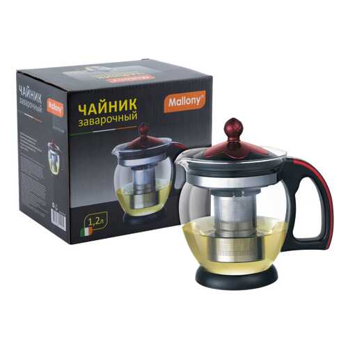 Заварочный чайник Decotto-1200 Mallony 910112 Бордовый; черный в Комус