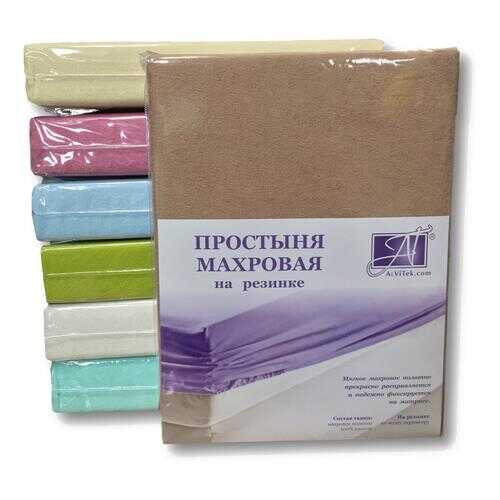 Простынь махровая на резинке AlViTek 180х200 какао в Комус