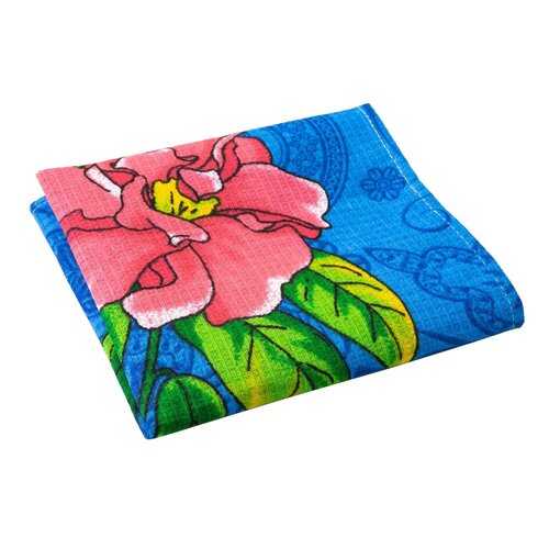 Полотенце кухонное вафельное в клеточку Verona Flowers, 60x35, синий в Комус